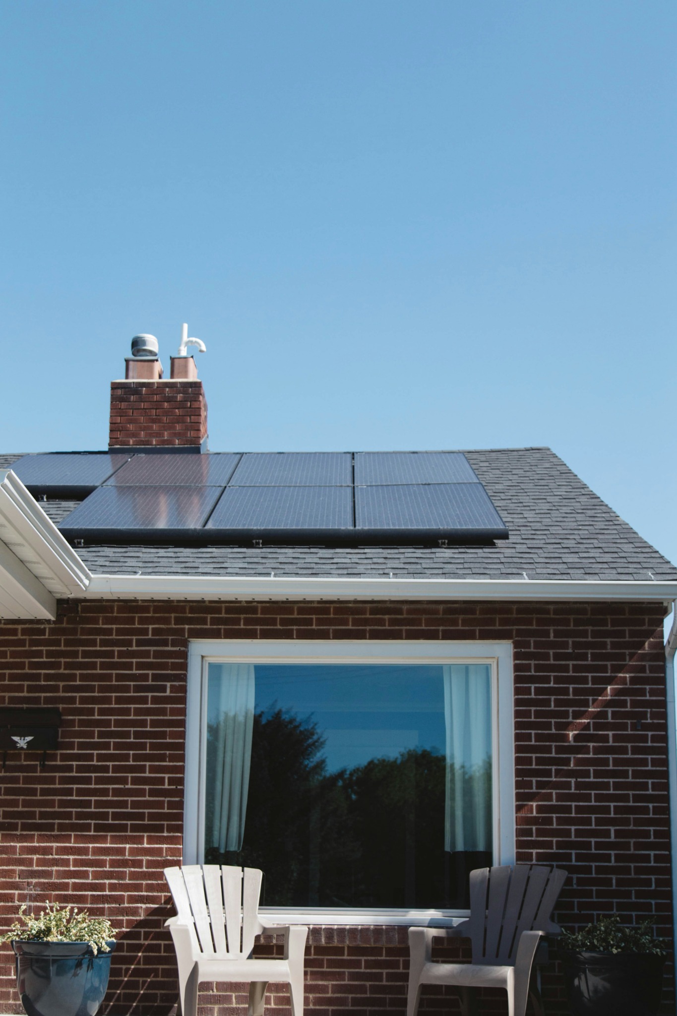 Solar panels installed on a residential house roof